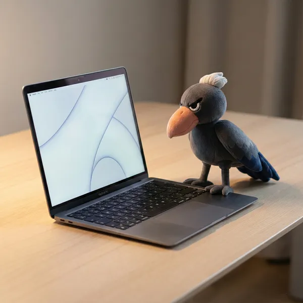 TGPU Plush next to laptop